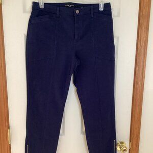 Utility Jeans Blue Susan Graver Regular Stretch Twill Ankle Length & Ankle Zip